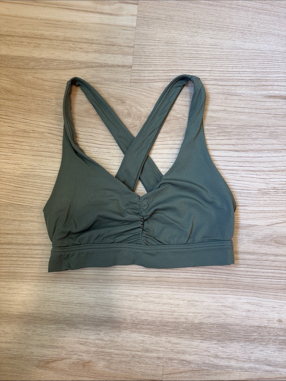 Offline Aerie Cross-Back Sport Bralette - Olive Green